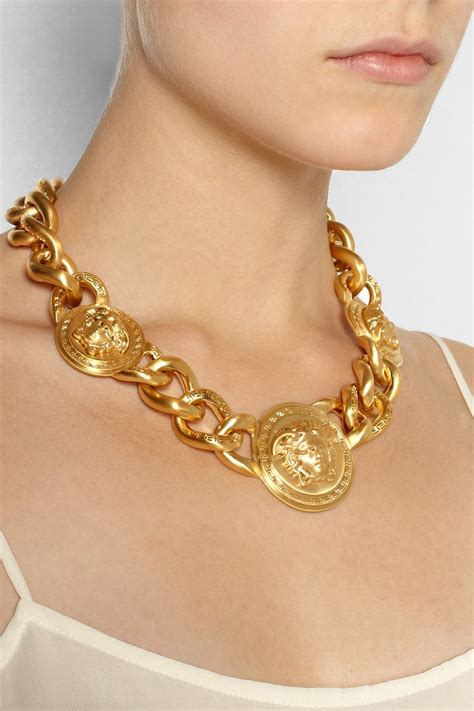 versace real gold chain|versace gold chain and pendant.